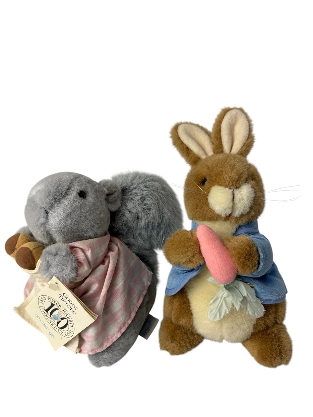 Peter Rabbit and Goody Tiptoes Squirrel Eden Plush Vintage Musical